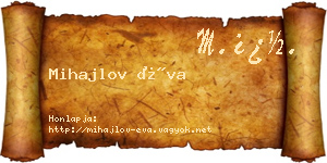 Mihajlov Éva névjegykártya